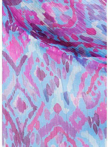 Mango Kids maxi jurk met all over print paars Meisjes Polyester One shoulder 152(XXS)