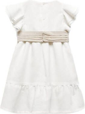 Mango Kids maxi jurk met linnen wit Effen 116 | Jurk van - Foto 3