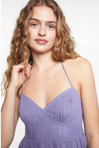 Mango Kids maxi jurk paars Meisjes Katoen V-hals Effen 152(XXS) - Foto 2