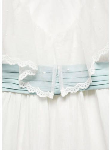 Mango Kids maxi jurk wit Meisjes Katoen Peter Pan-kraag Effen 104