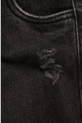 Mango Kids mom jeans black denim Zwart Effen 128