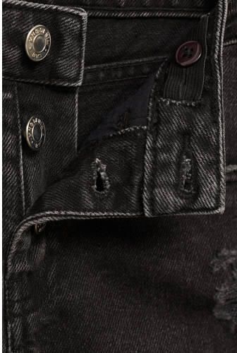 Mango Kids mom jeans black denim Zwart Effen 128 - Foto 2