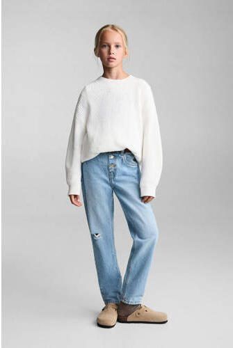 Mango Kids mom jeans light blue denim Blauw Effen 122 - Foto 2