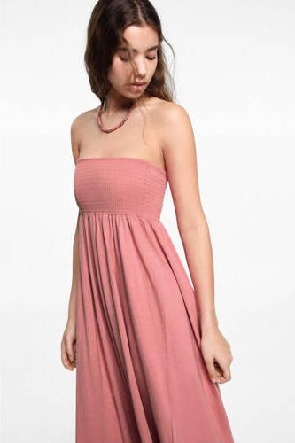 Mango Kids off shoulder maxi jurk middenrood Effen 152(XXS)