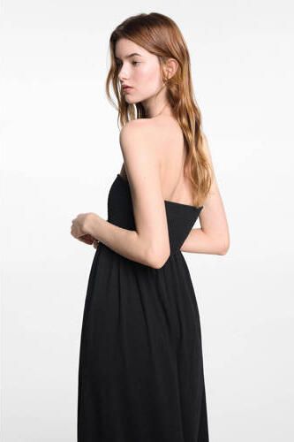 Mango Kids off shoulder maxi jurk zwart Effen 152(XXS) - Foto 3