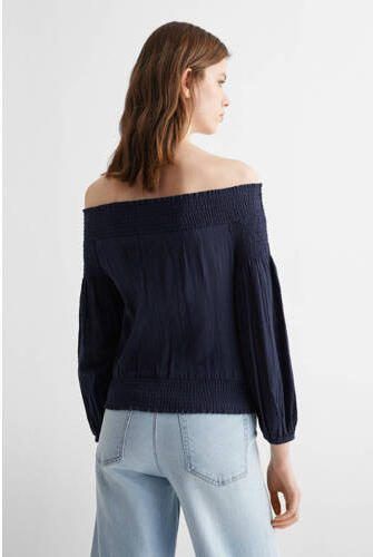 Mango Kids off shoulder top donkerblauw Effen 152(XXS) - Foto 3