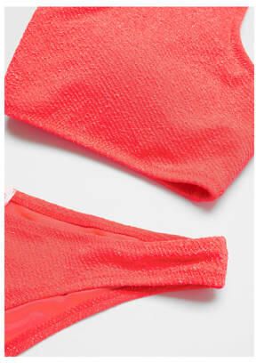 go Kids one shoulder crop bikini met lurex koraalrood Polyamide Effen 152(XXS) - Foto 3