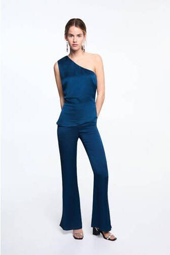 Mango Kids one shoulder top donkerblauw Effen 152(XXS) - Foto 2