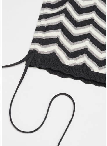Mango Kids one shoulder top met grafische print zwart wit Grafisch 152(XXS) - Foto 2