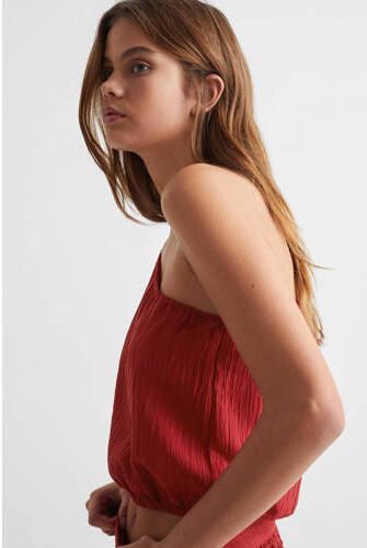Mango Kids one shoulder top rood Effen 152(XXS) | Top van - Foto 2