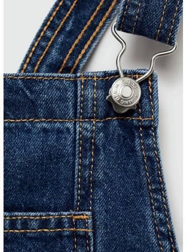 Mango Kids overgooier changeant blauw Jurk Meisjes Denim Vierkante hals 116 - Foto 2