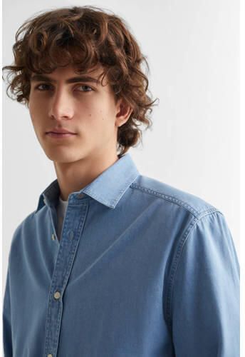 Mango Kids overhemd blauw Jongens Katoen Klassieke kraag Effen 158(XXS) - Foto 2