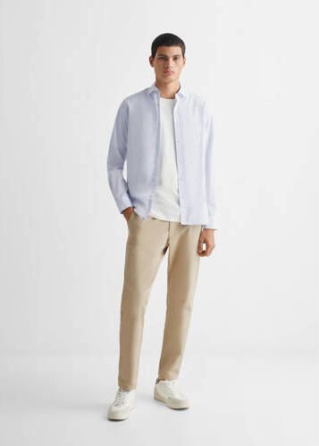 Mango Kids overhemd lichtblauw Jongens Katoen Klassieke kraag Effen 158(XXS)