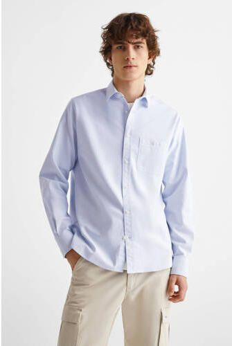 Mango Kids overhemd lichtblauw Jongens Katoen Klassieke kraag Effen 158(XXS)