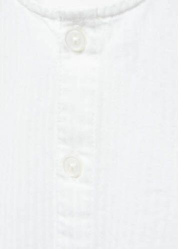 Mango Kids overhemd wit Jongens Katoen Mao kraag Effen 104