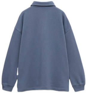 Mango Kids polo middenblauw Jongens Katoen Polokraag Effen 116