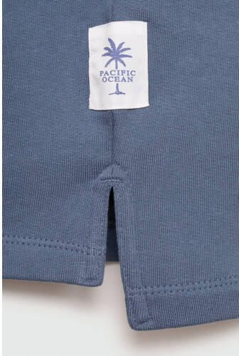 Mango Kids polo middenblauw Jongens Katoen Polokraag Effen 116 - Foto 2