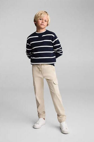 Mango Kids pullover donkerblauw Trui Jongens Katoen Ronde hals Streep 140 - Foto 2