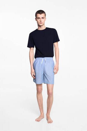 Mango Kids pyjama donkerblauw Jongens Katoen Ronde hals Effen 158(XXS) - Foto 3
