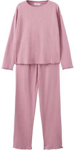 Mango Kids pyjama roze Meisjes Katoen Ronde hals Effen