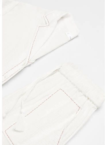 Mango Kids pyjama (set van 1) Ecru Meisjes Katoen Reverskraag Effen 152(XXS)