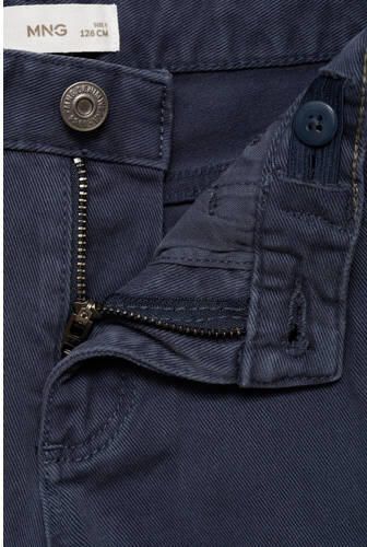 Mango Kids regular fit broek donkerblauw Jongens Stretchkatoen Effen 116 - Foto 2