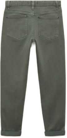 Mango Kids regular fit broek donkergroen Jongens Stretchkatoen Effen 122