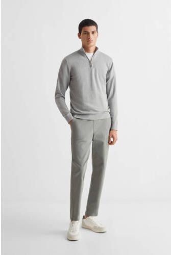 Mango Kids regular fit broek grijs Jongens Stretchkatoen Effen 158(XXS)
