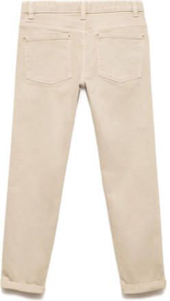 Mango Kids regular fit broek lichtbeige Jongens Stretchkatoen Effen 116