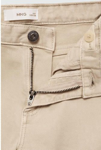 Mango Kids regular fit broek lichtbeige Jongens Stretchkatoen Effen 116 - Foto 2