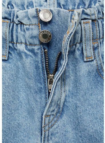 Mango Kids regular fit broek lichtblauw Meisjes Katoen Effen 152 - Foto 2