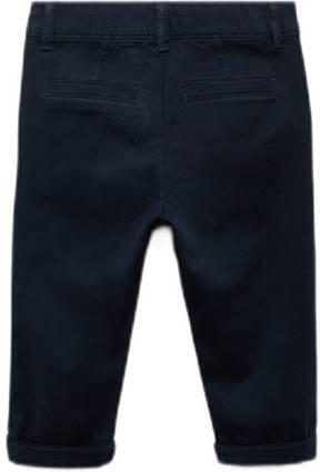 Mango Kids regular fit broek lichtbruin Blauw Jongens Stretchkatoen Effen 104