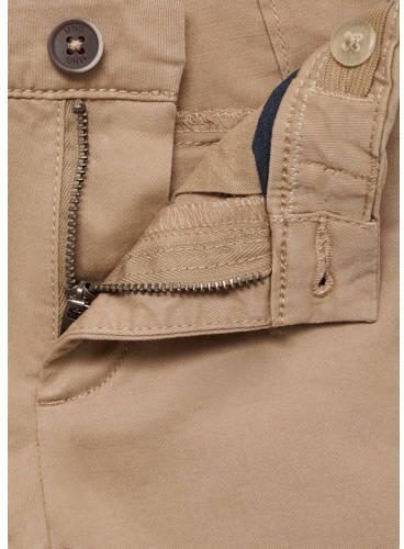Mango Kids regular fit broek lichtbruin Jongens Stretchkatoen Effen 104 - Foto 3
