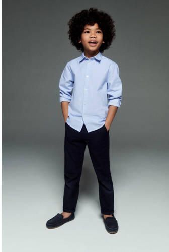 Mango Kids regular fit broek navy Blauw Jongens Polyester Effen 134