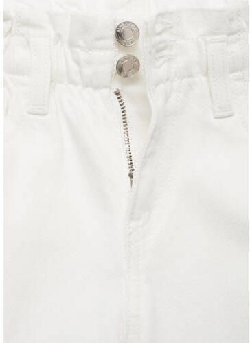 Mango Kids regular fit broek zwart Wit Meisjes Katoen Effen 128