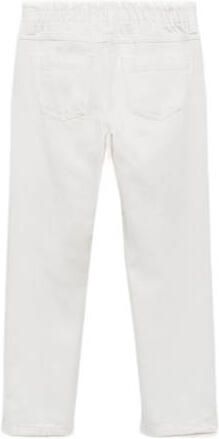 Mango Kids regular fit broek zwart Wit Meisjes Katoen Effen 128 - Foto 3