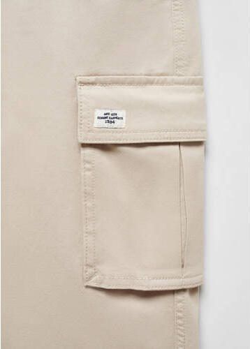 Mango Kids regular fit cargobroek ecru Jongens Stretchkatoen Effen 158(XXS) - Foto 2