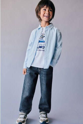Mango Kids regular fit jeans blauw Jongens Denim Effen