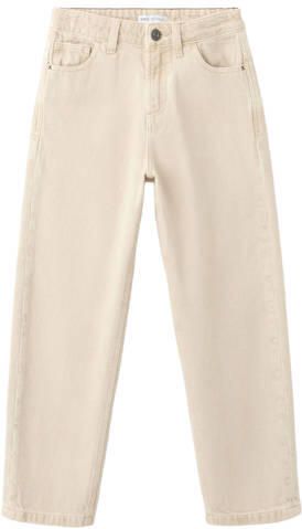 Mango Kids regular waist straight leg jeans beige Jongens Denim Effen - Foto 3
