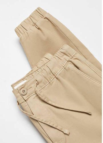 Mango Kids relaxed broek zand Beige Jongens Stretchkatoen Effen 158(XXS) - Foto 2