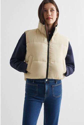 Mango Kids reversible bodywarmer zwart wit Meisjes Polyester Opstaande kraag 158(XS) - Foto 2