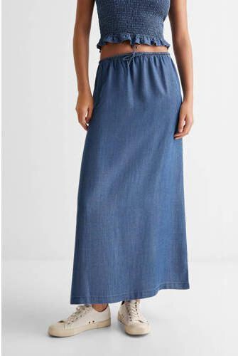Mango Kids rok blauw Meisjes Lyocell Effen 152(XXS)