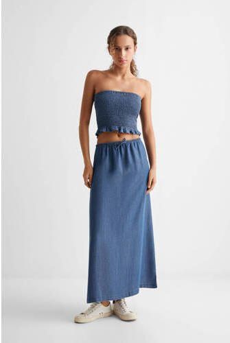 Mango Kids rok blauw Meisjes Lyocell Effen 152(XXS) - Foto 2