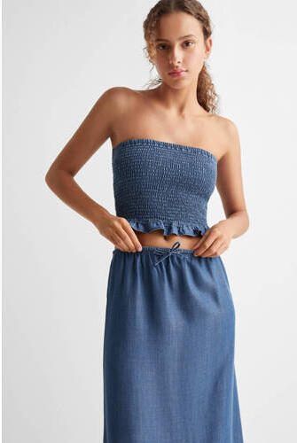 Mango Kids rok blauw Meisjes Lyocell Effen 152(XXS) - Foto 3
