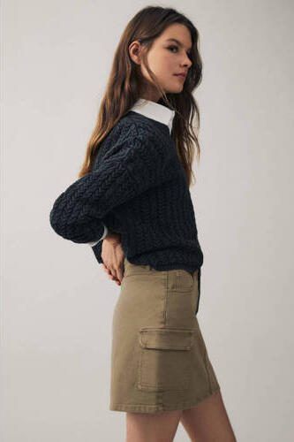Mango Kids rok kaki Groen Meisjes Katoen Effen 152(XXS)