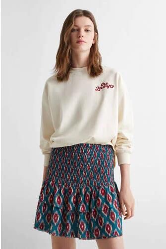Mango Kids rok met all over print blauw Meisjes Polyester All over print 152(XXS)