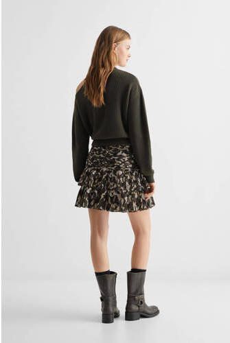 Mango Kids rok met all over print bruin beige Meisjes Polyester All over print 152(XXS) - Foto 3