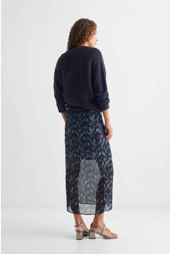 Mango Kids rok met all over print donkerblauw blauw Meisjes Polyester All over print 152(XXS) - Foto 3