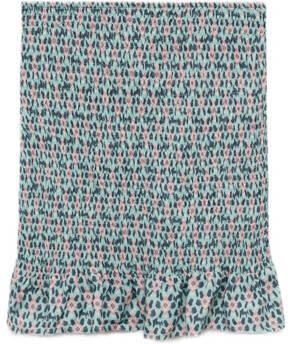 Mango Kids rok met all over print en ruches groen Meisjes Viscose All over print 152(XXS)