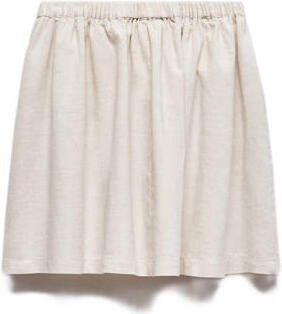 Mango Kids rok met linnen beige Effen 116 | Rok van